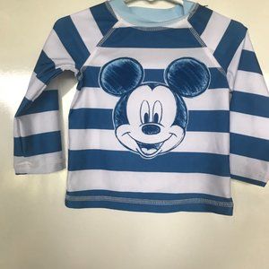 Disney Junior Mickey Mouse Blue & White Stripped Long Sleeve Shirt size 12M